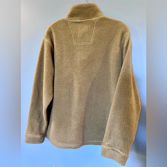 Vintage ✨ Arrow khaki tan brown fuzzy sherpa teddy half zip - Picture 6 of 6